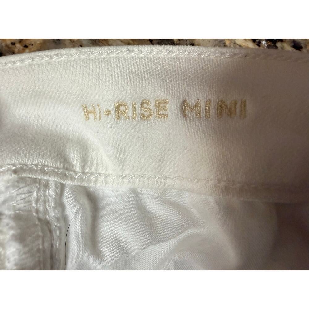 American Eagle White Jean Skirt Hi Rise Mini Size 4 - Picture 4 of 6